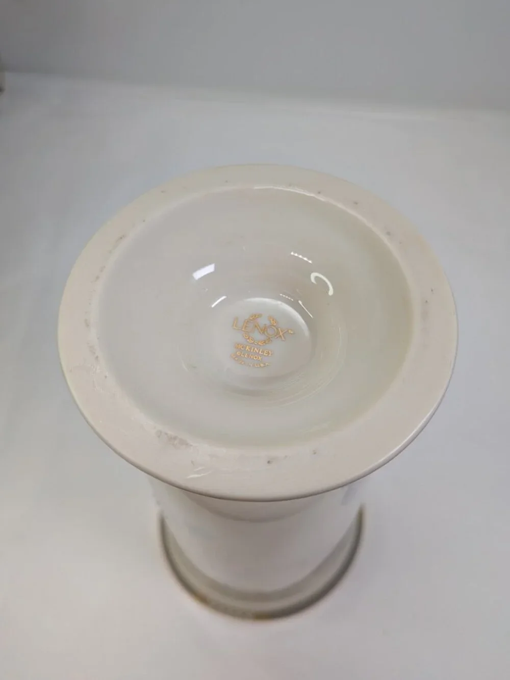 Lenox McKinley Vintage Jeweled Enamel Pastel Floral Pedestal Vase - USA